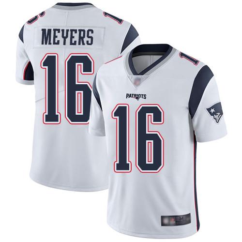 New England Patriots Football #16 Vapor Untouchable Limited White Men Jakobi Meyers Road NFL Jersey